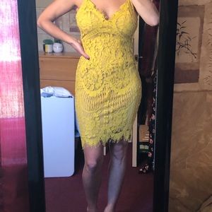 Yellow lace dress